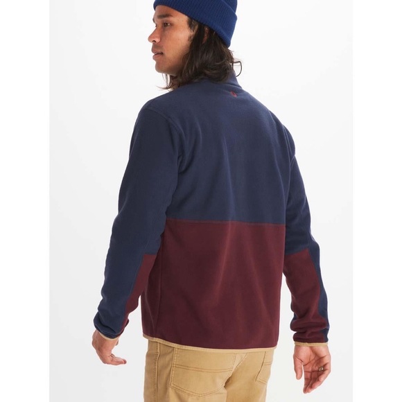 Marmot Rocklin 1/2 Zip Blue Red Fleece Sweatshirt Pullover sz M - Picture 3 of 12